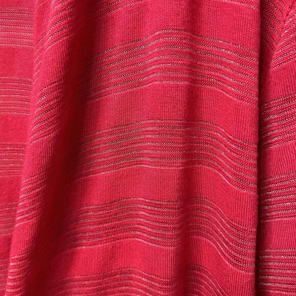 Torrid Cardigan Women's 1 1X Pink Draped Open Front Striped Asymmetrical Sweater - Picture 7 of 10